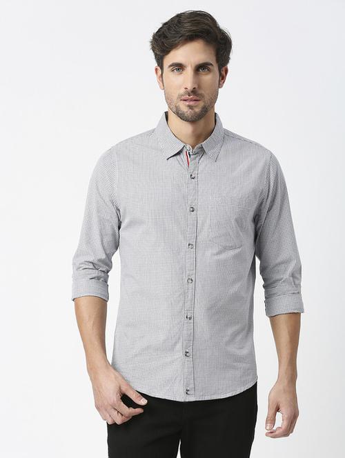men grey cotton casual shirt - 20445097 - Very Small Image - 1
