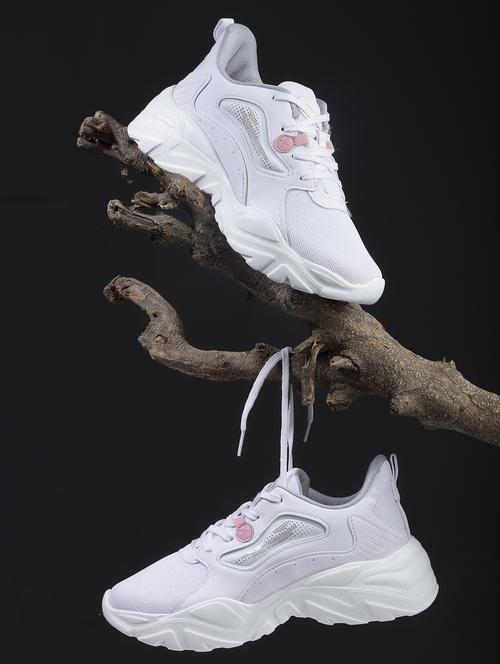 women solid white lace-up sport shoe - 20445549 - Very Small Image - 1