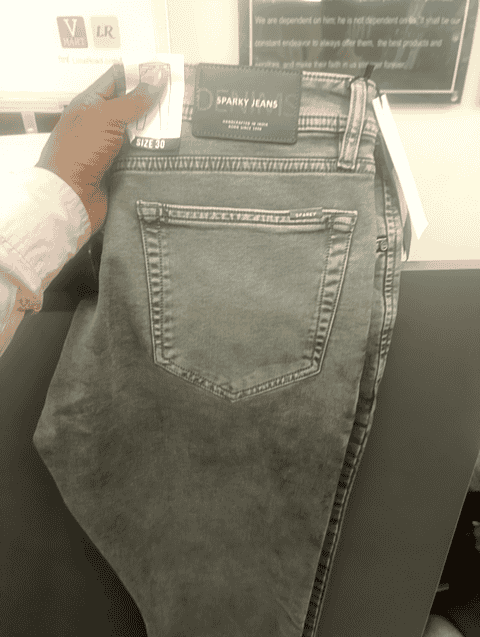 grey cotton blend jeans - 20448069 - Very Small Image - 1