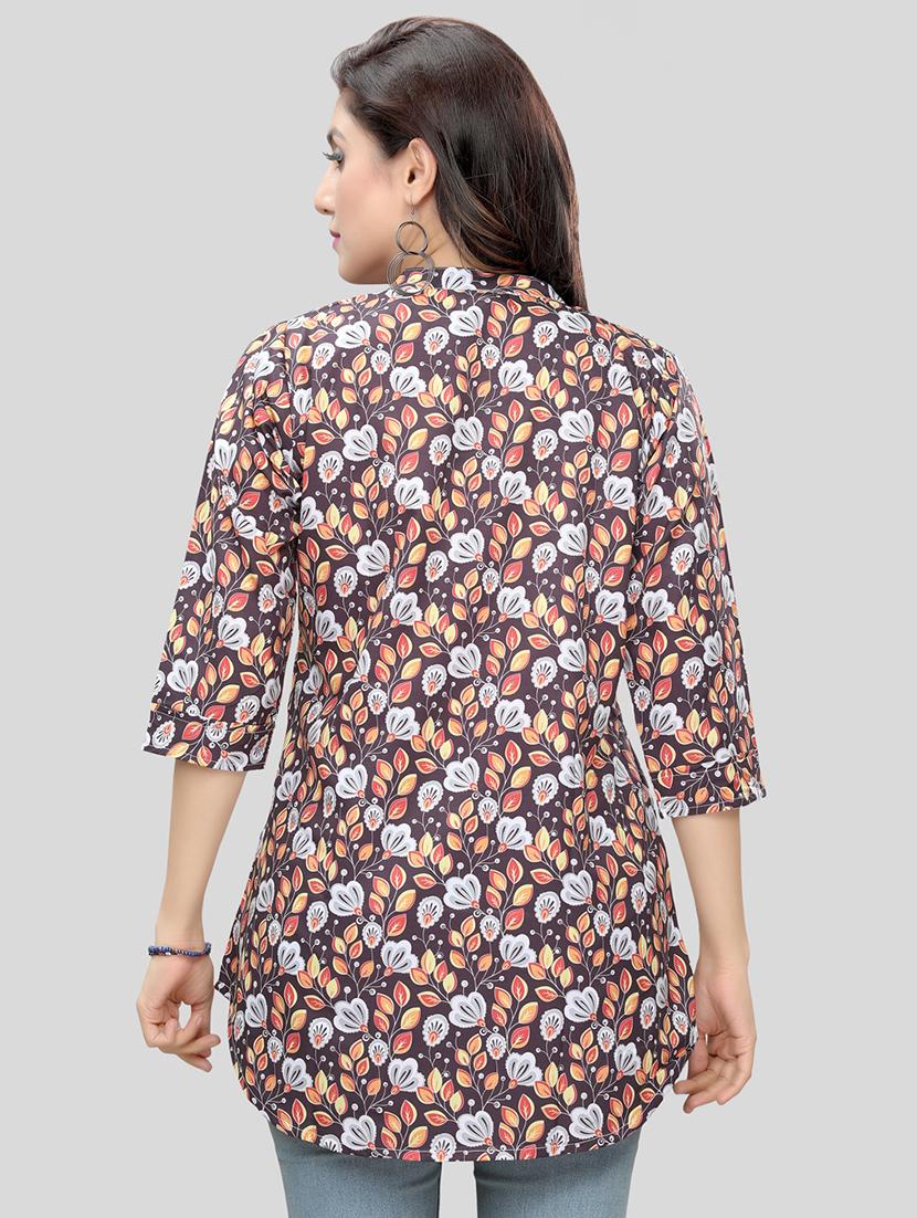 women multi color mandarin neck a-line kurti - 20448891 - Zoom Image - 2