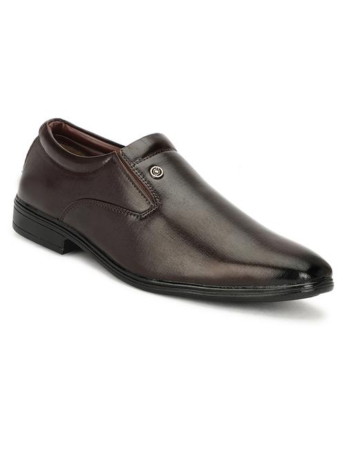 men's brown formal slip on shoes - 20449046 - Very Small Image - 1