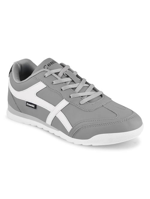 men color block grey lace-up sport shoe - 20449230 - Very Small Image - 1