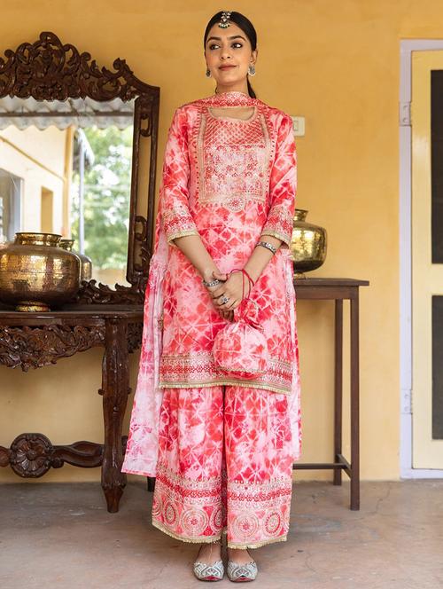 tie & dye suit set with embroidery - 20449702 - Very Small Image - 1