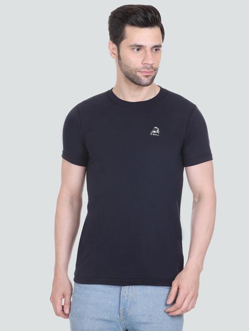 men round neck solid regular t-shirt - 20450001 - Very Small Image - 1