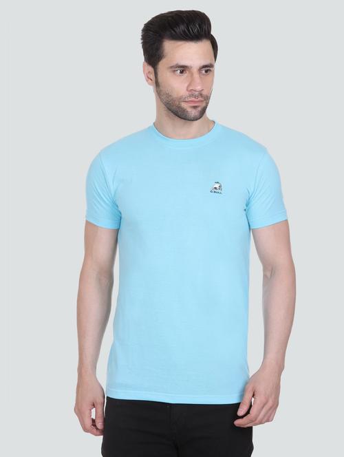 blue solid crew neck regular t-shirt - 20450008 - Very Small Image - 1