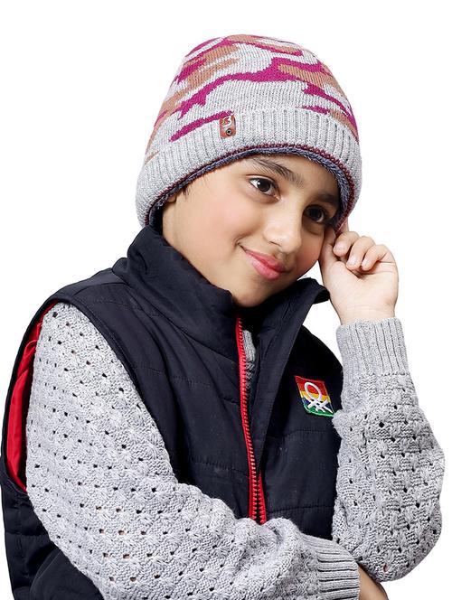 kids self design beanie winter cap - 20451292 - Very Small Image - 1