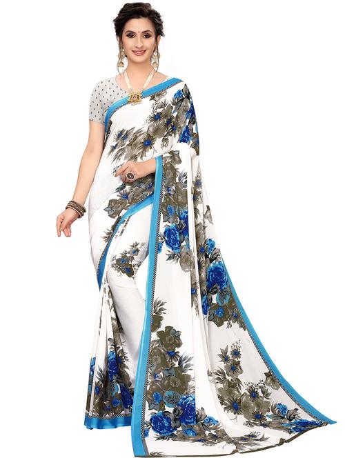 floral printed saree  with blouse - 20457165 - Very Small Image - 1