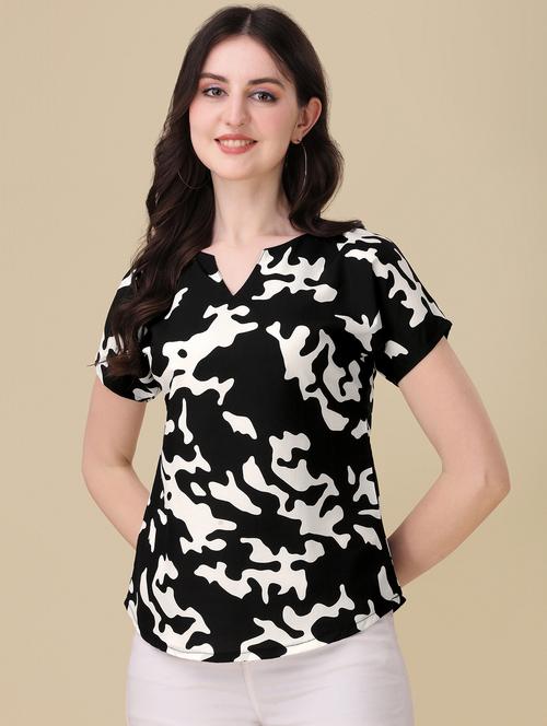 black crepe regular top - 20457829 - Very Small Image - 1