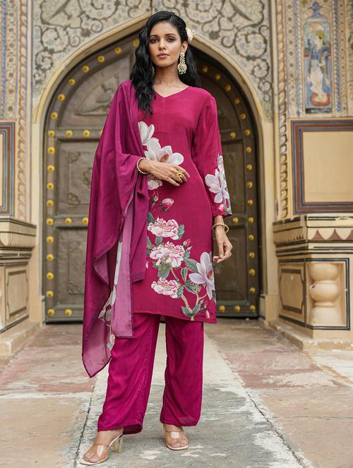 magenta long sleeve suit set set - 20458174 - Very Small Image - 1