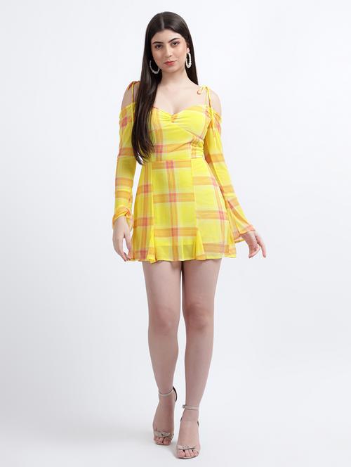 yellow plaid skater dress - 20459573 - Very Small Image - 1