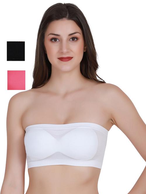 pack of 3 solid tube bras - 20460430 - Very Small Image - 1