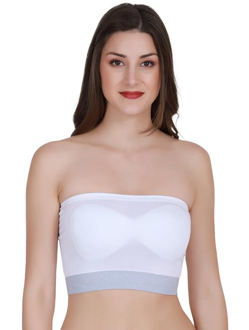 women white solids tube bra - 20460514 - Very Small Image - 1