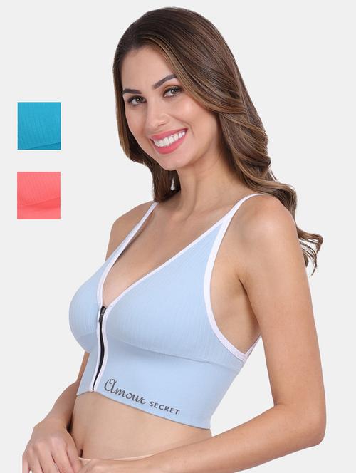 pack of 3 multi colored sports bra - 20461184 - Very Small Image - 1