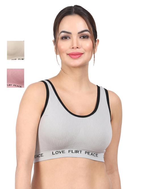 pack of 3 multi colored sports bra - 20461257 - Very Small Image - 1