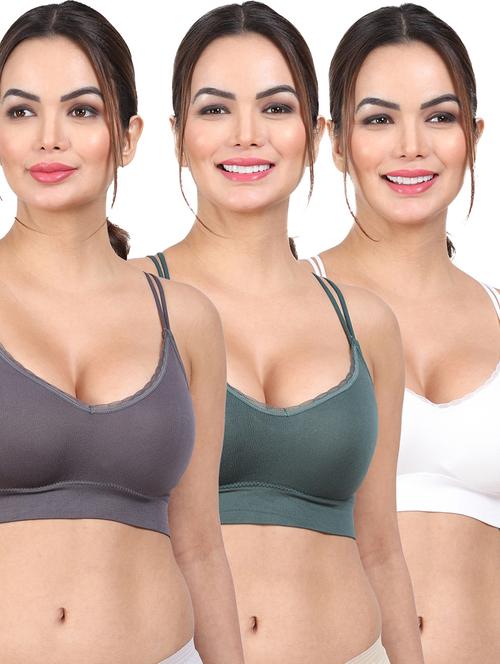 pack of 3 multi colored sports bra - 20461820 - Very Small Image - 1