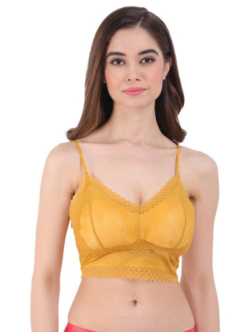 women yellow lace work bralette - 20463278 - Very Small Image - 1