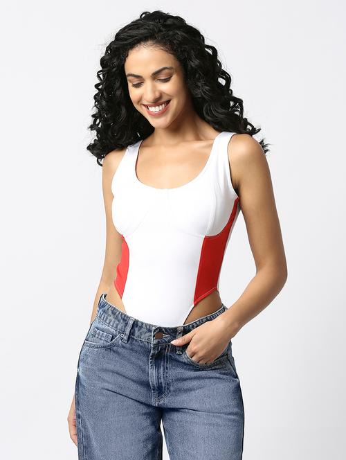 colour block high cut bodysuit - 20467530 - Very Small Image - 1