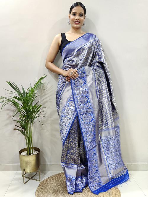 women's self design blue colored saree - 20473783 - Very Small Image - 1