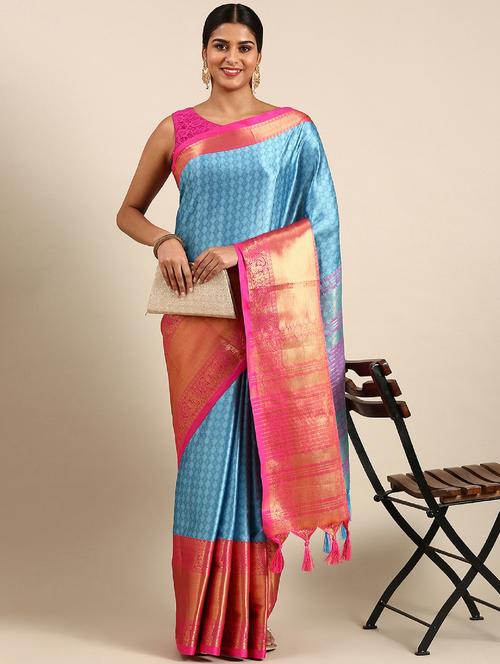 women's self design blue colored saree - 20473790 - Very Small Image - 1