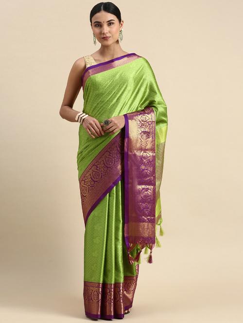 women's self design green colored saree - 20473902 - Very Small Image - 1
