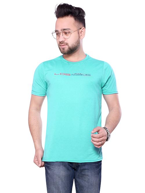 men turquoise cotton regular t-shirt - 20474114 - Very Small Image - 1