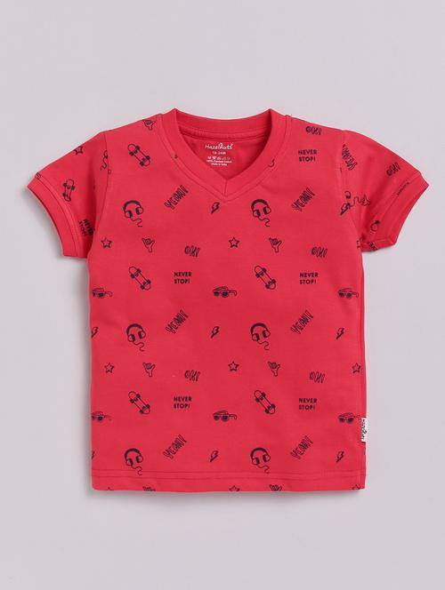 boys v-neck quirky printed t-shirt - 20476062 - Very Small Image - 1