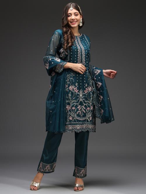 women embroidered unstitched suit set - 20478120 - Very Small Image - 1