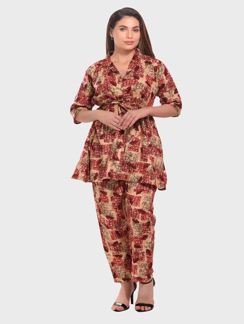 women multi color kurti & pant co-ord sets - 20478699 - Very Small Image - 1