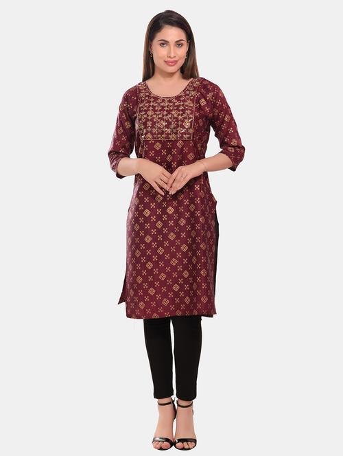 women bandhani printed straight kurta - 20479170 - Very Small Image - 1