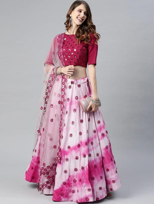 women pink semi-stitched lehenga choli with dupatta - 20483827 - Very Small Image - 1