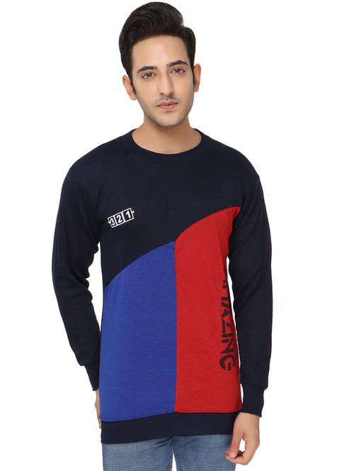 mens color block sweatshirt - 20484386 - Very Small Image - 1