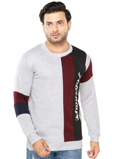 mens color block sweatshirt - 20484394 - Very Small Image - 1
