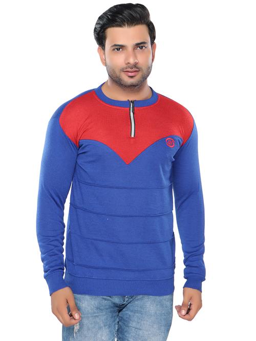 men color block long sleeve regular fit sweatshirt - 20484396 - Very Small Image - 1