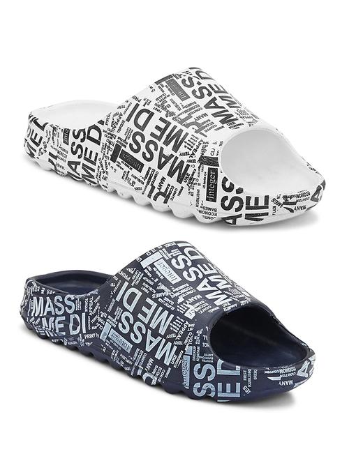 men navy/white pack of 2 slip on slider - 20484831 - Very Small Image - 1
