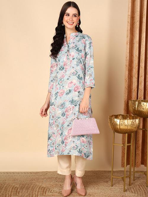 women floral printed straight kurta - 20484950 - Very Small Image - 1