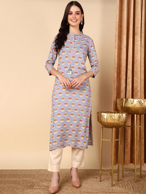women floral printed straight kurta - 20484963 - Very Small Image - 1