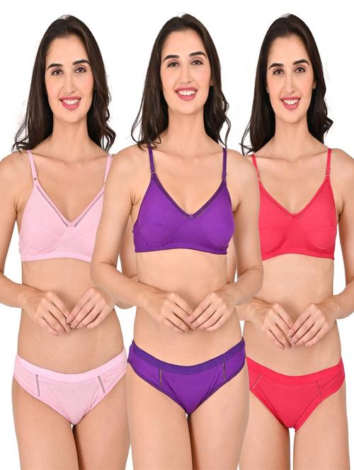 pack of 3 bras and panty set - 20485217 - Very Small Image - 1