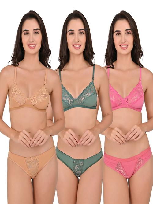 pack of 3 bras and panty set - 20485218 - Very Small Image - 1
