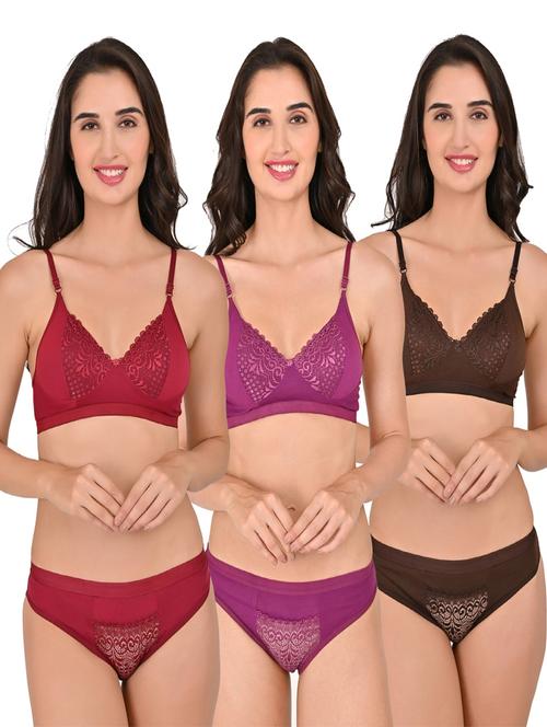 pack of 3 bras and panty set - 20485219 - Very Small Image - 1