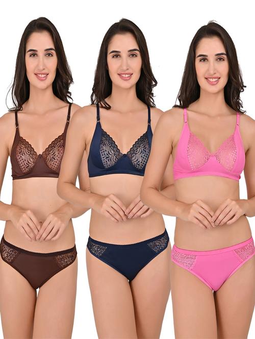 pack of 3 bras and panty set - 20485225 - Very Small Image - 1