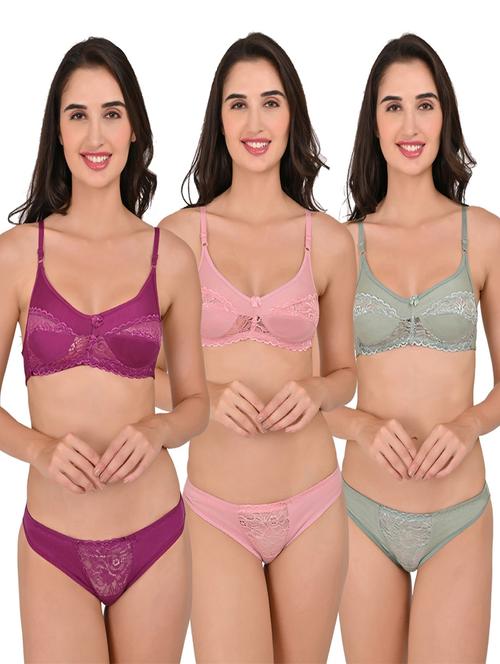 pack of 3 bras and panty set - 20485230 - Very Small Image - 1