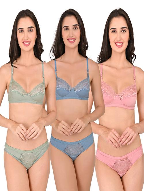 pack of 3 bras and panty set - 20485231 - Very Small Image - 1