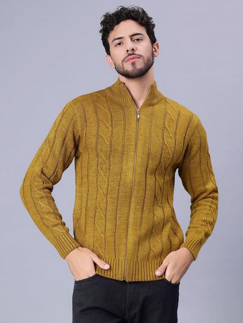 men self deigned stand collar cardigan - 20485639 - Very Small Image - 1