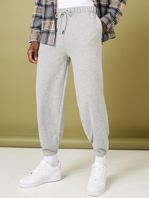 men grey solid mid rise jogger - 20488842 - Very Small Image - 1