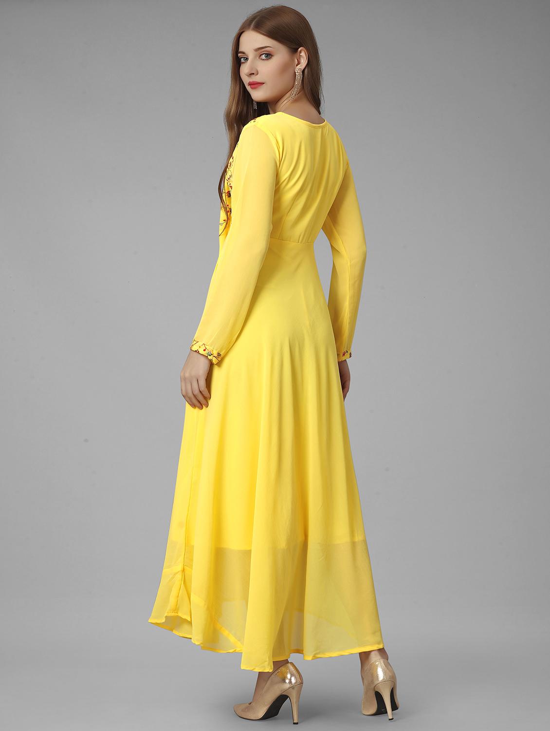 yellow anarkali ethnic dress - 20490641 - Standard Image - 2
