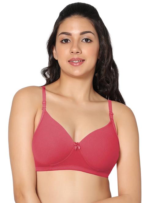 women coral cotton blend t-shirt bra - 20491383 - Very Small Image - 1