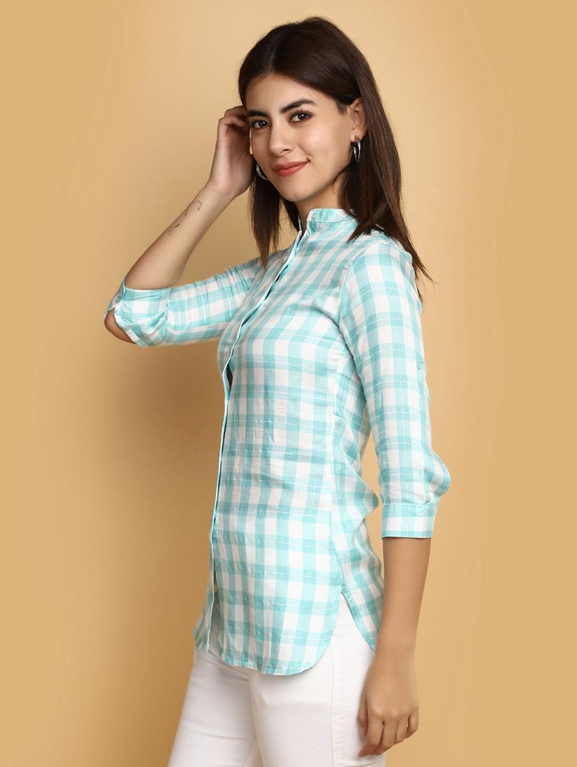 green cotton regular top - 20491499 - Standard Image - 2