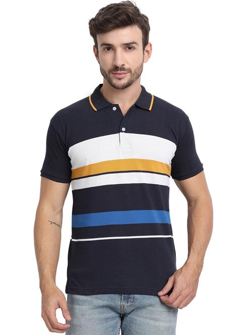 black color block polo t-shirt - 20492763 - Very Small Image - 1