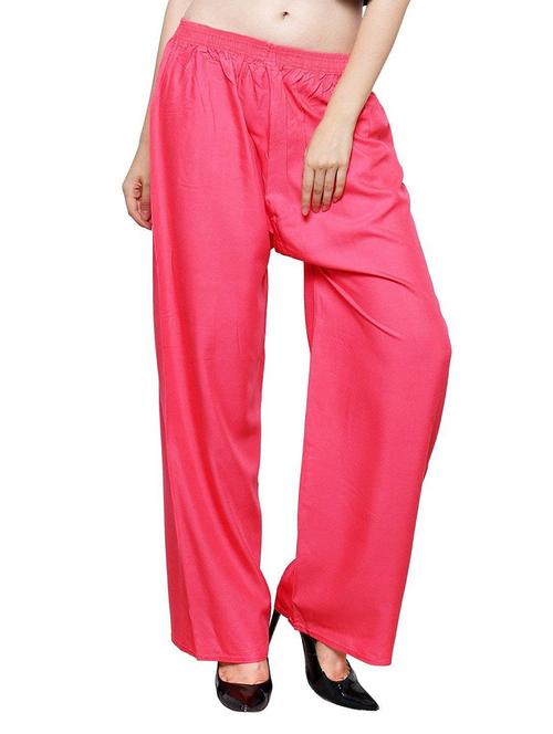 women fuchsia relaxed fit palazzo - 20497076 - Very Small Image - 1