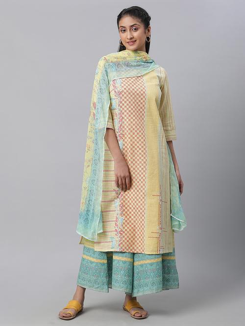 women printed kurta palazzo set with dupatta - 20497665 - Very Small Image - 1